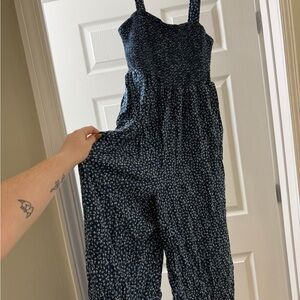 Navy Floral Jumpsuit